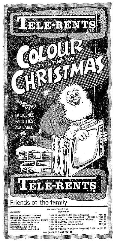 OldeEire's tweet image. Colour TV in time for Christmas!
Tele-rents 1974. #Ireland