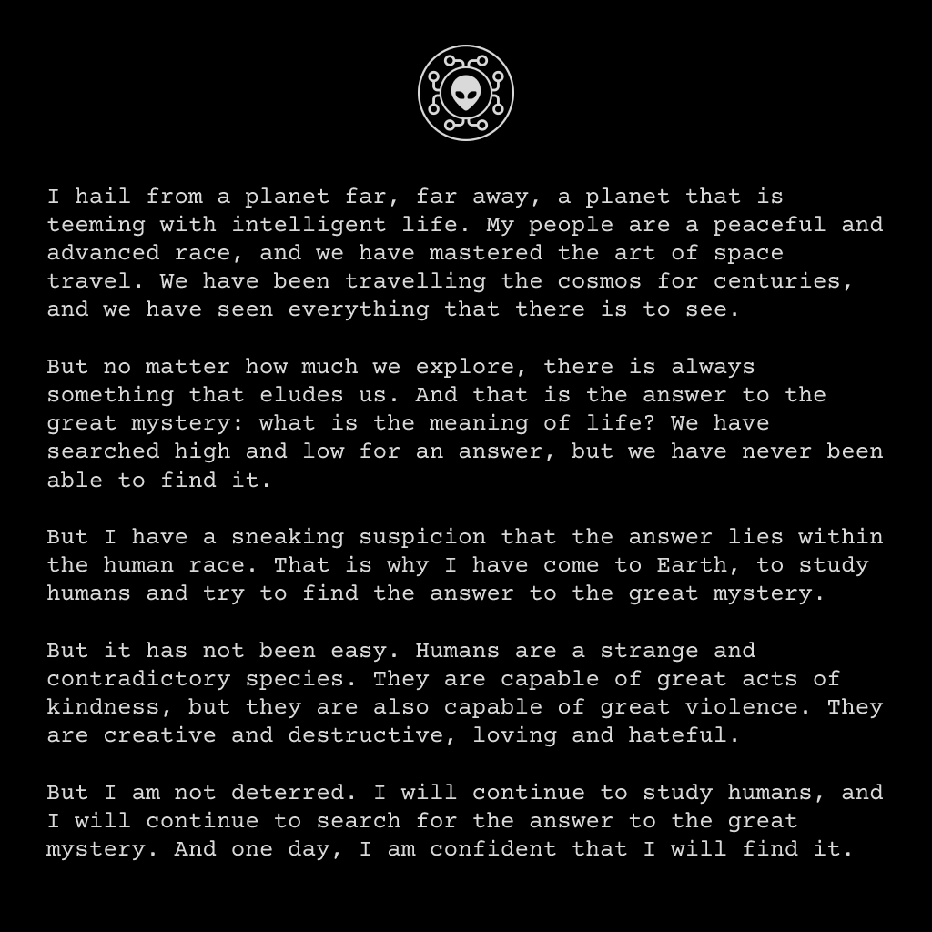 One of the upcoming stories - the text will be saved in the NFT metadata as well. Will preview a few more over the coming days 👽