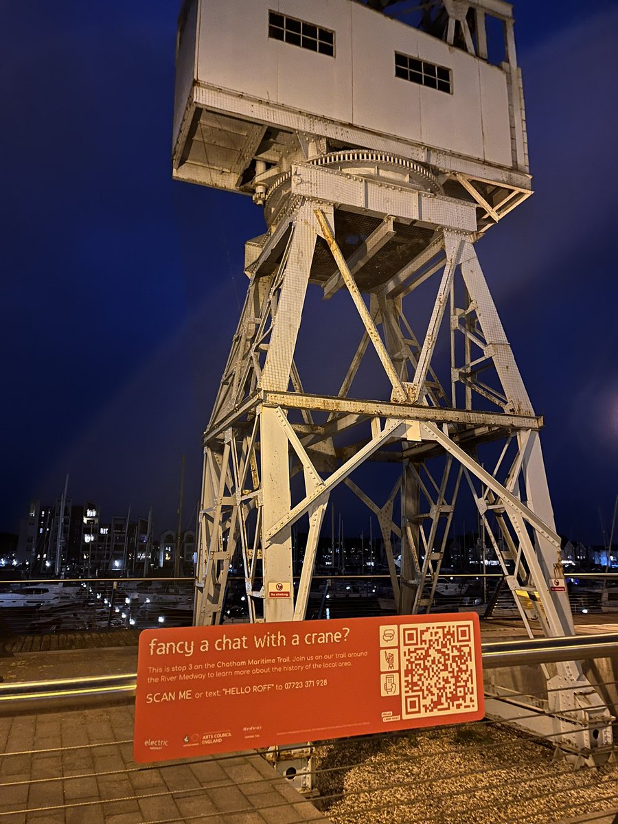 40Tinks's tweet photo. Followed the @ElectricMedway #TalkingCranes trail in Chatham Maritime. Note to self look up more! I didn’t do them in order. But great idea and fun.Festival continued tomorrow. #augmentedriver #AI #HelloLampPost @Enjoy_Medway @MedwayArts https://t.co/DERCaBsCOI