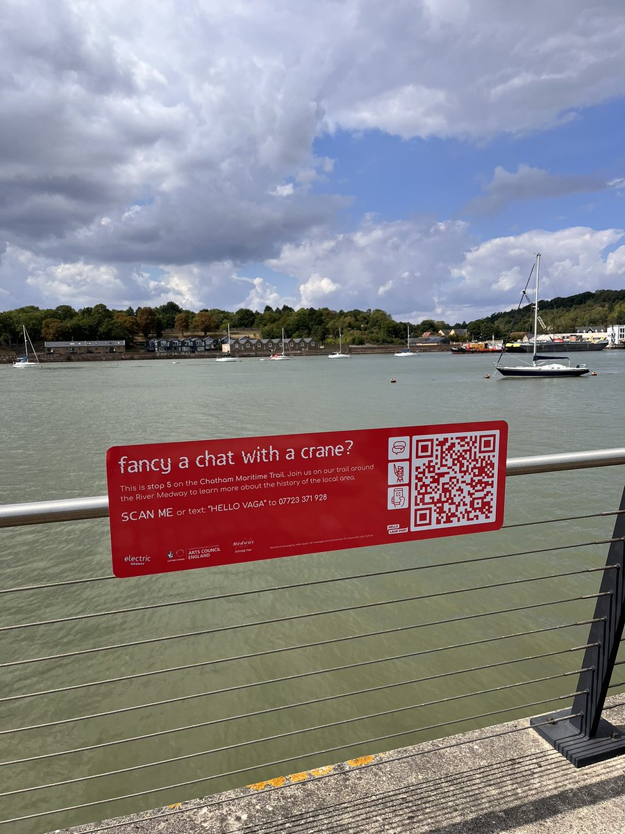 40Tinks's tweet photo. Followed the @ElectricMedway #TalkingCranes trail in Chatham Maritime. Note to self look up more! I didn’t do them in order. But great idea and fun.Festival continued tomorrow. #augmentedriver #AI #HelloLampPost @Enjoy_Medway @MedwayArts https://t.co/DERCaBsCOI
