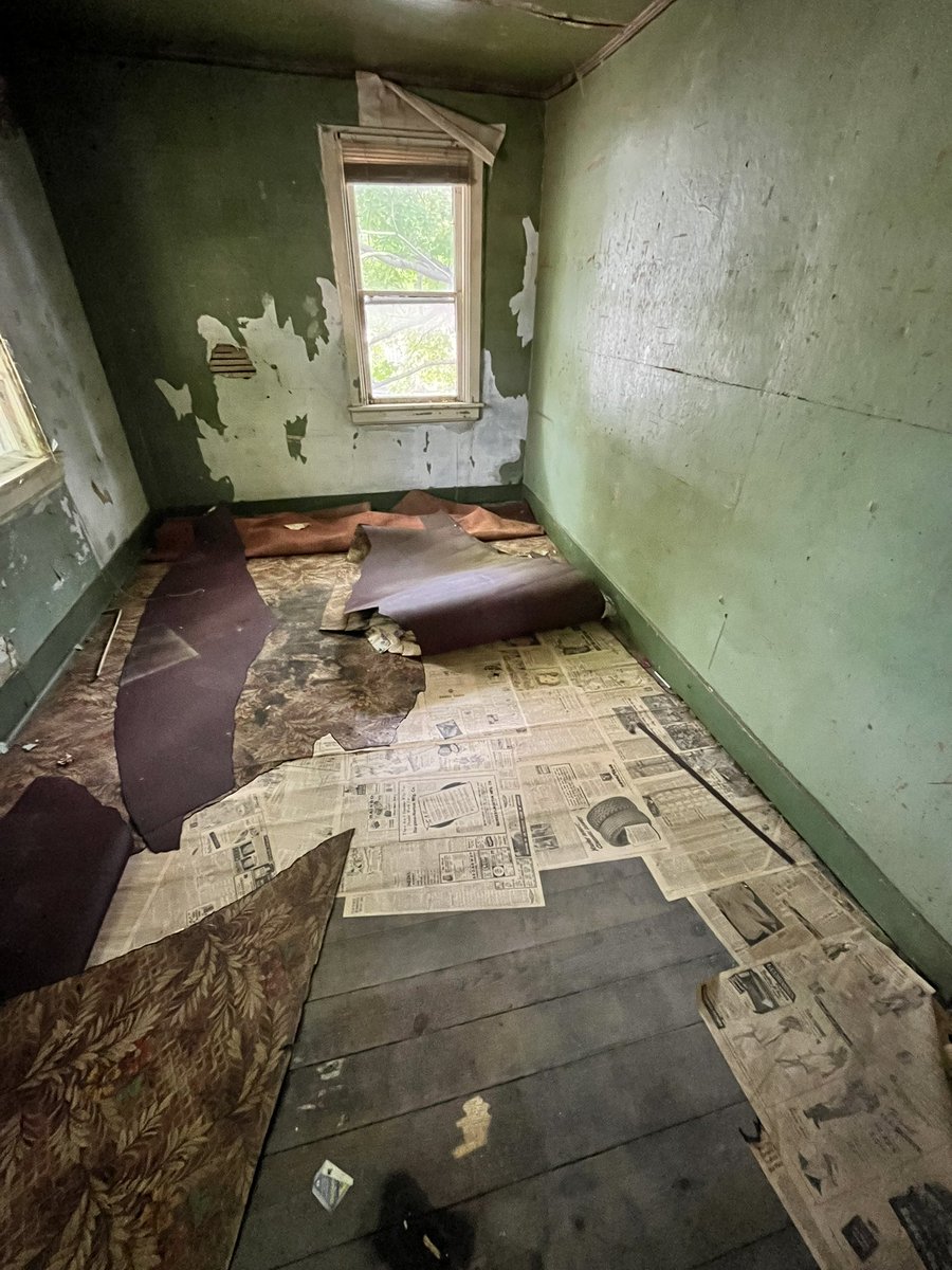 cheffernan75's tweet photo. My brother bought a house built in the 1850s. As he pulled back carpet, we found the floor covered in newspapers from the 1944.
So… #sschat, what should I have my students do with these treasures? https://t.co/SUuS08w7zf
