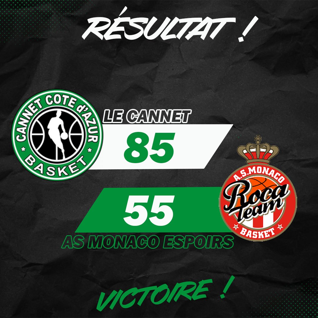 L’équipe l’emporte largement face aux espoirs de l’AS Monaco !  ⚡️

On se retrouve dès mardi face à SAPELA ! 

#ffbb #lecannet #basket #matchday #asmonaco