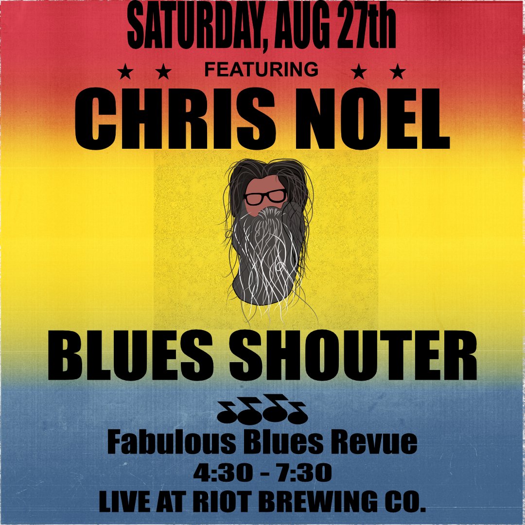 Chris Noel, live at Riot today!  Come get shouted at in the best possible way.