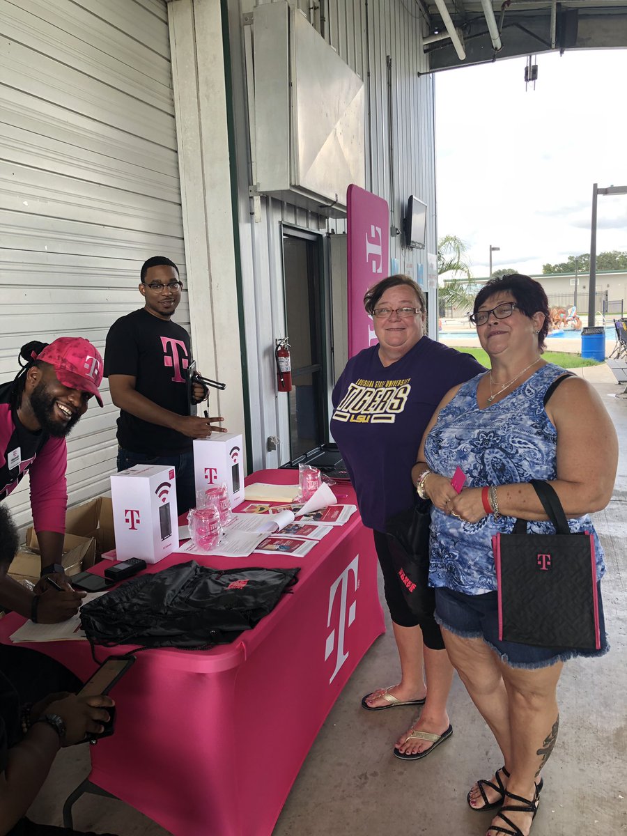 TrellMoneyTrail's tweet photo. Bringing the Magenta Beat to the Isle of Iberia RV Resort’s “Beats on the Bayou”!!! Ready to get these Switch-a-thon appointments! #TMobile #AllIn #BetOnUs @BDerbigny16 @mrsclynn @JohnStevens_ https://t.co/2xqO3nMtSt