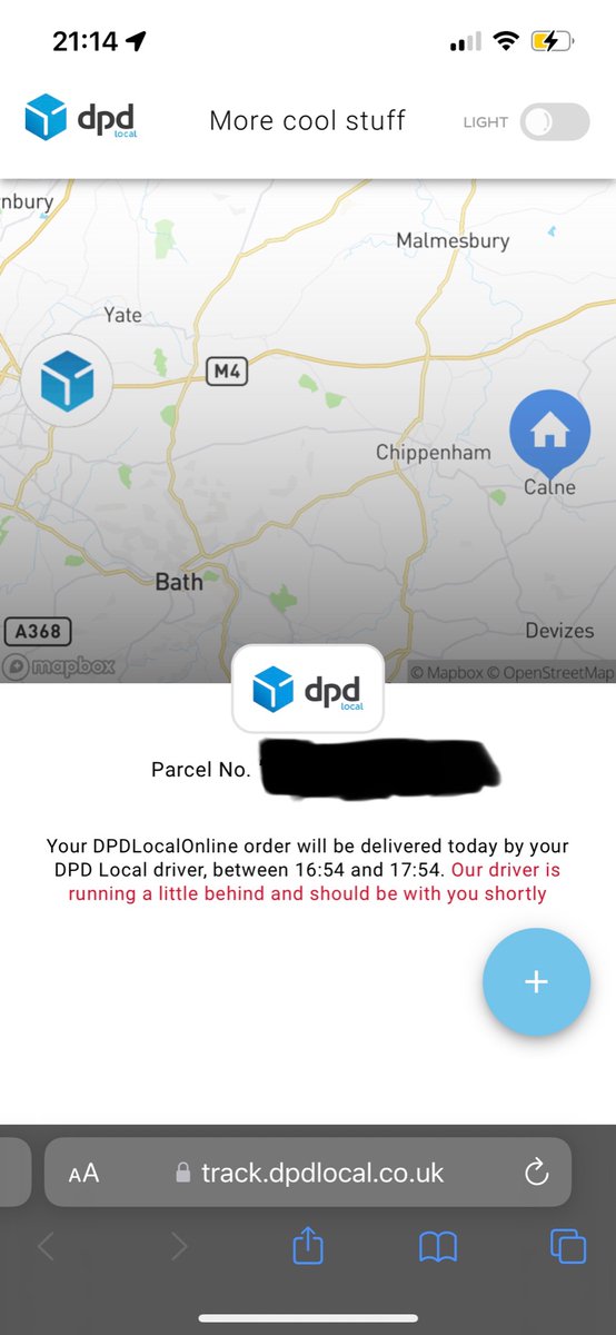 so_spoo's tweet photo. @DPDgroup_news gonna take it the driver is not still on his way… but if he is (as your tracking says he has been for the last four hours), could he just knock quietly please as we are all asleep. Ta. https://t.co/vkqwvhyYPD