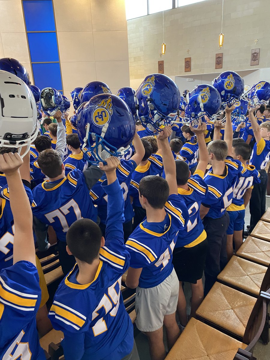 SteinWayne's tweet photo. One of my favorite traditions, the blessing of our helmets at our first pre-game mass.  It’s the little things that make our place special.#builtdifferent https://t.co/ffE7RIbbK9
