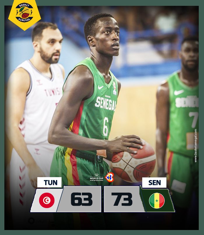 Basket_Senegal's tweet photo. 🇹🇳TUN 63-73 SEN🇸🇳
Bravo aux lions, vainqueurs des Tunisien 🏀

#kebetu #basketsenegal #FIBAWCQ #FIBAWC #teamsenegal @FSBBOFFICIEL @FIBAWC https://t.co/iOHrlmcbWl