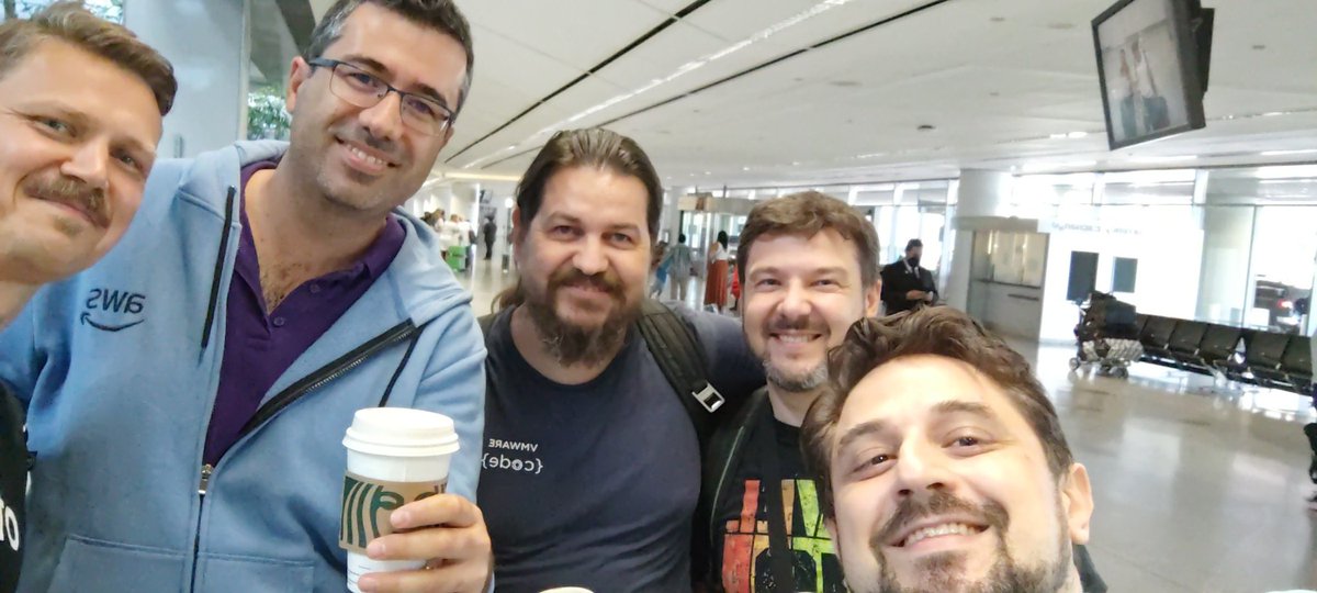 how2vm's tweet photo. Nice to be back in #SanFrancisco and attend #VMwareExplore . And see who I met on a plane! The @Runecast team w/ @sferk @const_is @ir_radu https://t.co/lWp2s9Q7lX