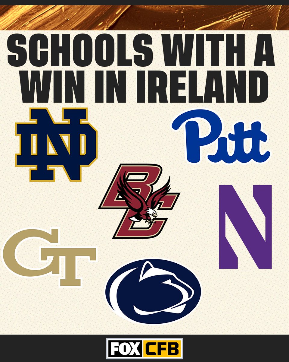 CFBONFOX's tweet photo. 🇮🇪🏆

@NUFBFamily joined an exclusive list of teams that have won a college football game in Ireland https://t.co/wliymOSak8