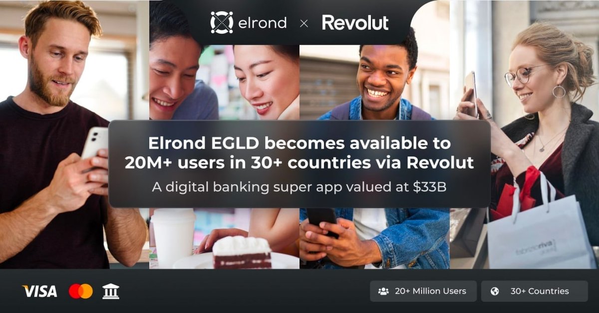 drawing_crypto's tweet photo. British digital bank Revolut has added EGLD to its banking app.

 Thanks to this, more than 20 million Revolut users will be able to get acquainted with the Elrond ecosystem, which will be able to attract new investors.
#Crypto #CryptoNews #Cryptocurency #Cryptos #Cryptocom https://t.co/XHqC2ljI0h