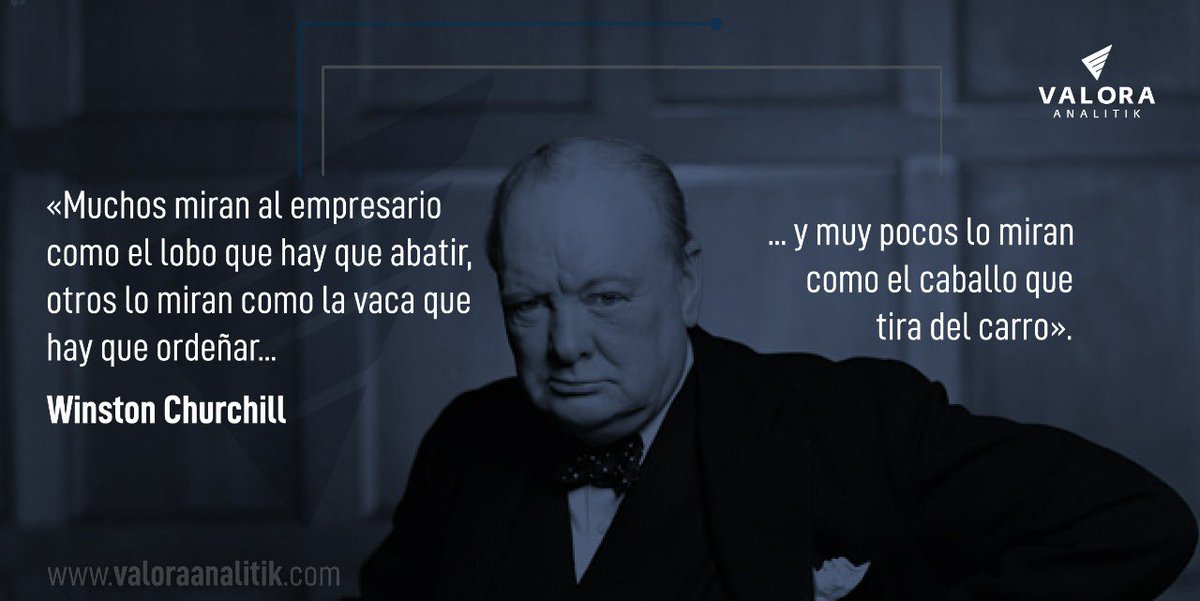 CamiloSilvaJ's tweet photo. “Muchos miran al empresario como el lobo 🐺 que hay que abatir, otros lo miran como la vaca 🐄 que hay que ordeñar, y muy pocos lo miran como el caballo 🐎 que tira del carro” 

La tiene bien clara Churchill, necesitamos más emprendedores, más empresa! https://t.co/Fqxfv5COak