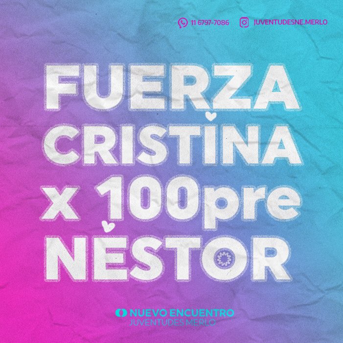 juvenemerlo's tweet photo. ✌🏼 ¡Lxs pibxs repudiamos la persecución judicial y mediática a nuestra Líder @CFKArgentina!

➡️ Nos vemos en 📍 Juncal y Uruguay

#FuerzaCristina #PorSiempreNéstor
#VamosConElEncuentro #NuevoEncuentro https://t.co/V2vKSeX3ed