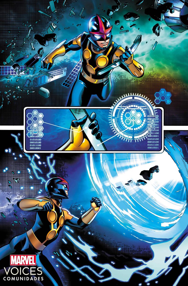 616CHAMPS's tweet photo. — preview of sam’s story in marvel’s voices: comunidades! ☄️

the comic releases september 28th. https://t.co/Ny0Pn6L5pT