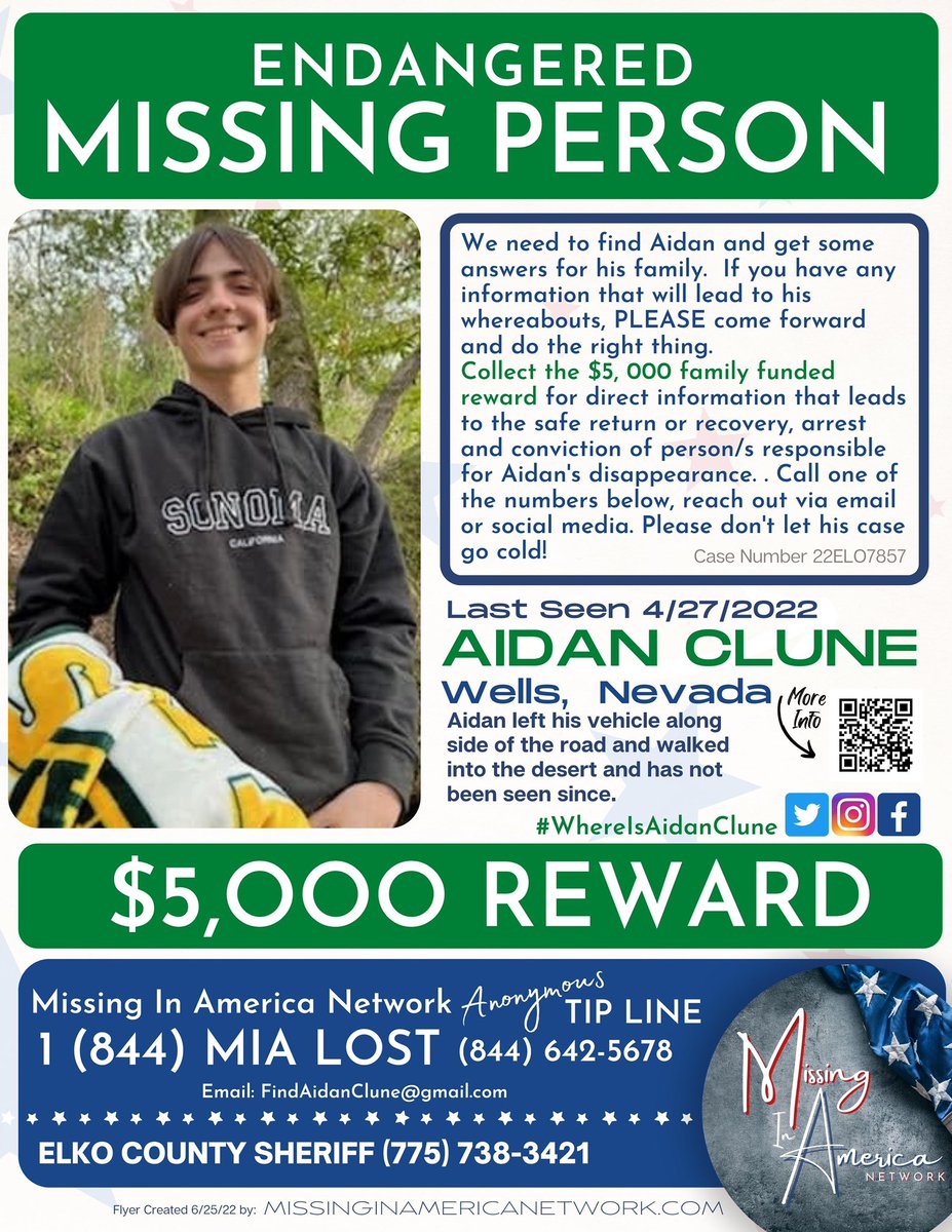 missingNamerica's tweet photo. @LtGovMickey Please use the uncropped flyer that includes important contact information. Thank you #WhereIsAidanClune #AidanClune #MissingInAmericaNetwork https://t.co/3ptqsqlvDn