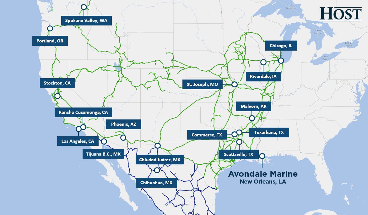 tparkerhost's tweet photo. Located on the @UnionPacific rail system, #AvondaleMarine is moving over 20 different products to over 50 destinations. Due to increased customer demand &amp; UP’s support, we invested over $1 million to double our daily capacity from 15 to 32 cars  &amp; added 8 new jobs to load cars. https://t.co/b3rVXUrKp3