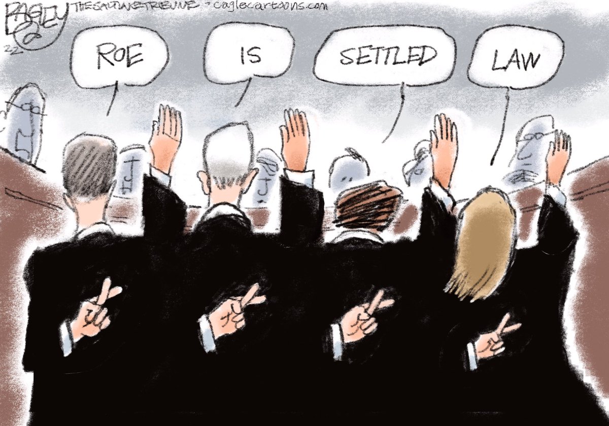Patbagley's tweet image. Four of the nine justices on the Supreme Court LIED under oath to secure their seats.

#LiesAreFoundationalToFascism