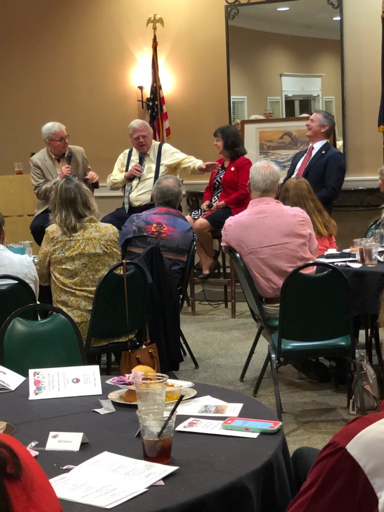TeamBettencourt's tweet photo. Had a great discussion at Cy-Fair Republican Women’s Summer Social moderated by LtG @DanPatrick, with @TomOliverson &amp; @ValoreeforTexas. In Harris County issues in the November Election will be Crime, Corruption and School/Parental Choice.@normajeter
@GailStanart @michelinehutson https://t.co/QEBrUnTWsF