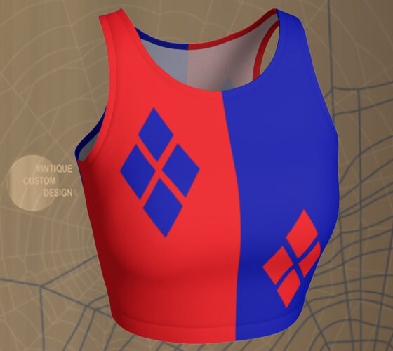 vintiquetables's tweet photo. Excited to share the latest addition to my #etsy shop: Harlequin CROP TOP Womens Sexy Cropped Top Cosplay Halloween Harley Quinn Costume Red and Blue Harlequin Top https://t.co/0jiKTXmAHm #halloween #striped #athletic #no #sleeveless #scoop #croptopwomens #womenscropto https://t.co/Hs0zdgIG5d