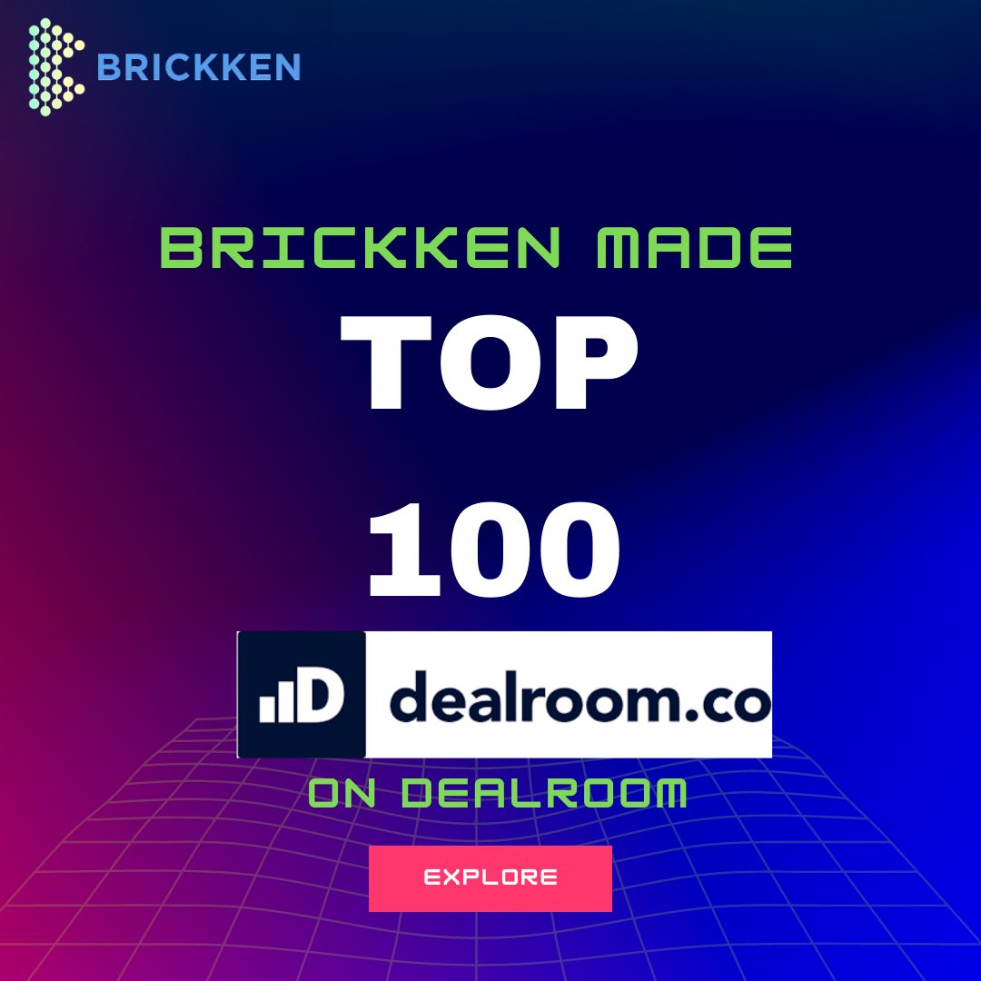 Brickken's tweet photo. Brickken made top 100 on Dealroom

https://t.co/BhuUmfTs1j https://t.co/G8avmf1eUA