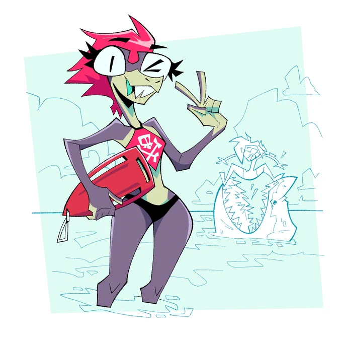 Lifeguard Hedy's on duty.My half of a trade with  