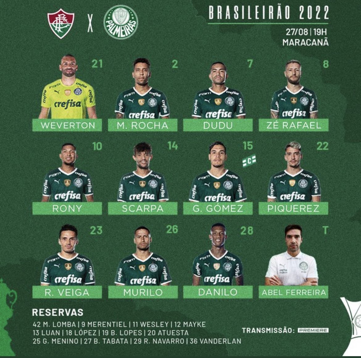 Canalvenceoflu's tweet image. Times escalados! #FLUXPAL #Brasileirao #Lider #Vicelider