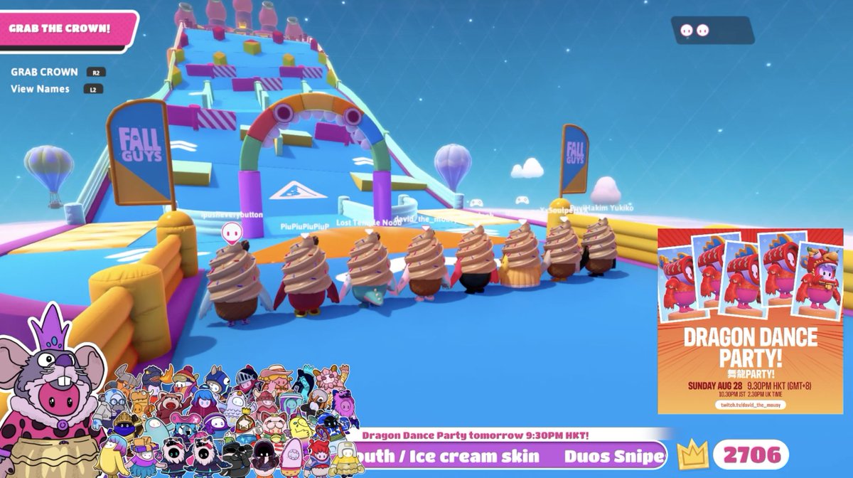 LaughingMousy's tweet photo. This is a snipes final on my stream tonight. 3 duos teams shared crown, except 1 day dreaming bean not listening the command and lost the crown 😂
#FallGuys #FallMountain #IceCream #BingChilling https://t.co/unqvkJFPT2