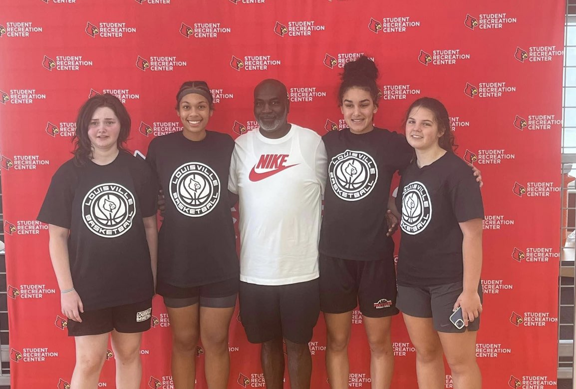 The girls at the Louisville camp today. <a href="/alyssafox_24/">Alyssa Fox</a> <a href="/TayHarrison2026/">Taylor Harrison Basketball</a> <a href="/jeannae_bolin41/">Jeannae Bolin</a> <a href="/bre32jones/">Breanna Jones</a> <a href="/Coachblack23/">Coach Michael Black</a>