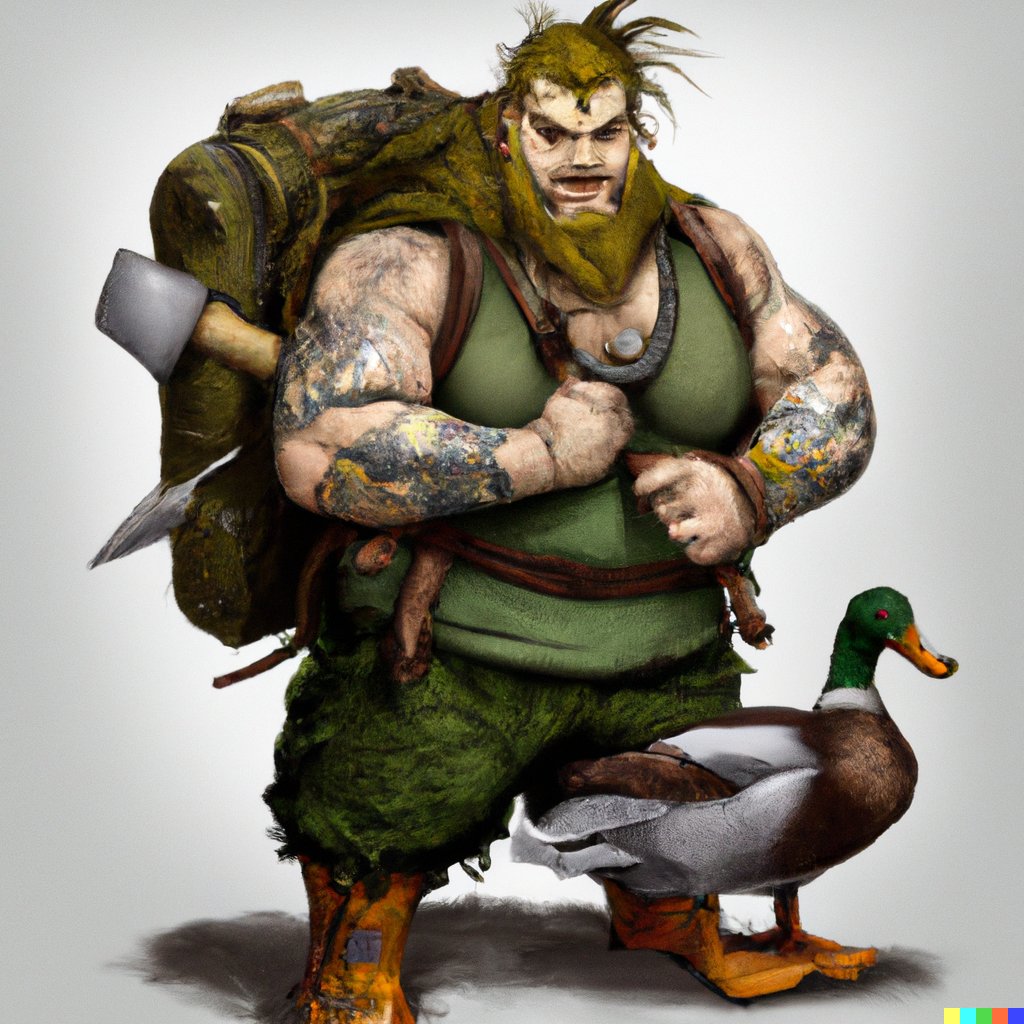 #Dnd5 Dwarven Inn Keeper, Dragonborn and Duck Barbarian - Created with #dalle

#ArtificialIntelligence #AIart #digitalart #digitalillustration #art #AiArtwork #DnDcharacter #dndcharacterart