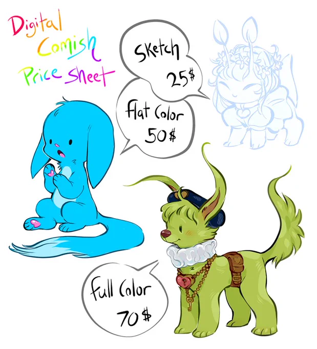 Taking 3 of these (maybe more once done)
Will be in slightly chibi style (shown below)
People/pets/characters/anything ok!
email me the deets: rabbitfears0@gmail.com 