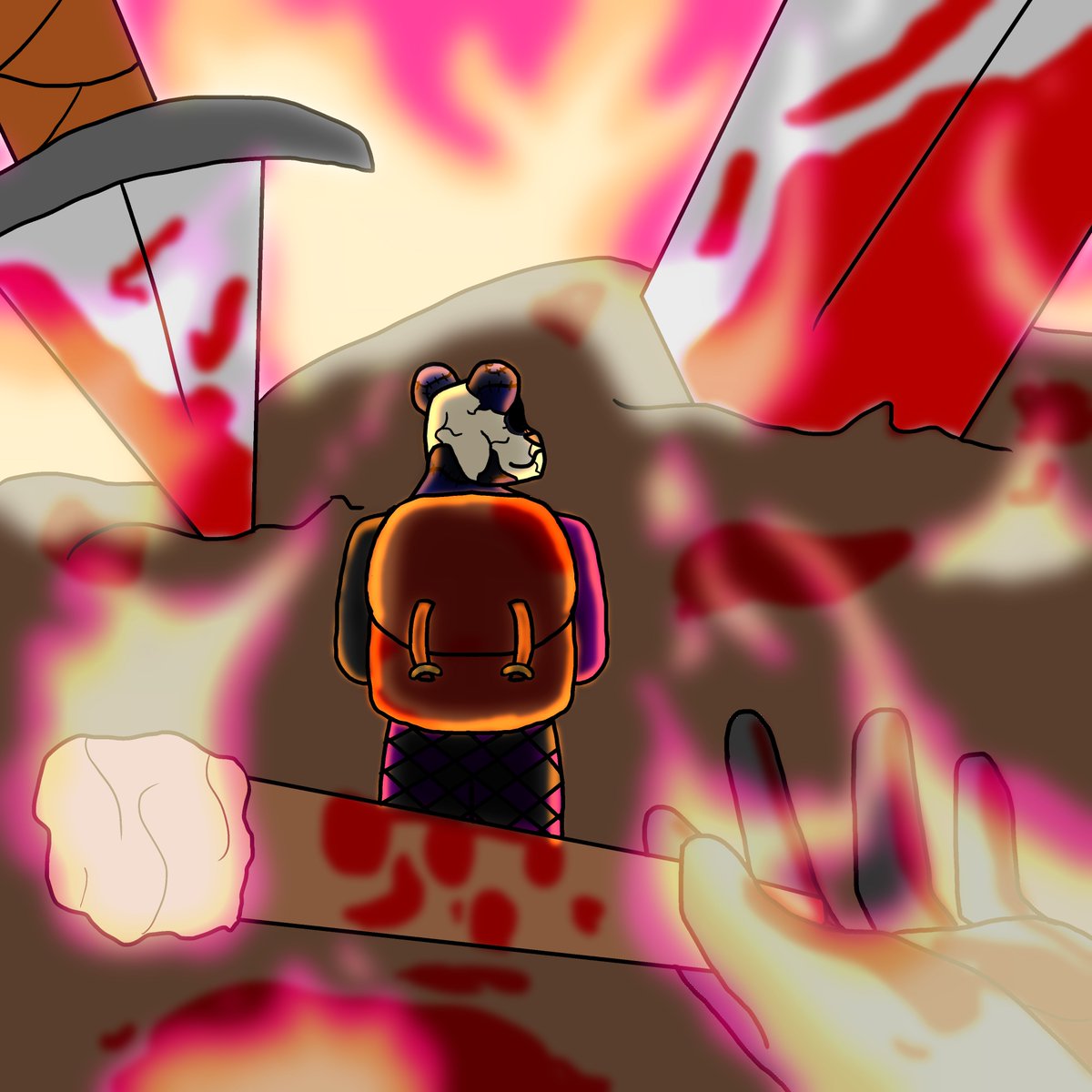 PandaAlexArt's tweet photo. A traveler from place to place knows not the past or future but only the present. #VisionSMP https://t.co/rnX4rTBpA0
