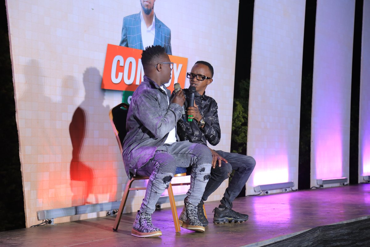 ComedyStoreUG's tweet photo. A comic duo, Crazy University doing a set where a man tries to get a woman from hoima. Surely interesting!
#ComedyStoreInHoima https://t.co/jK3sOrep64
