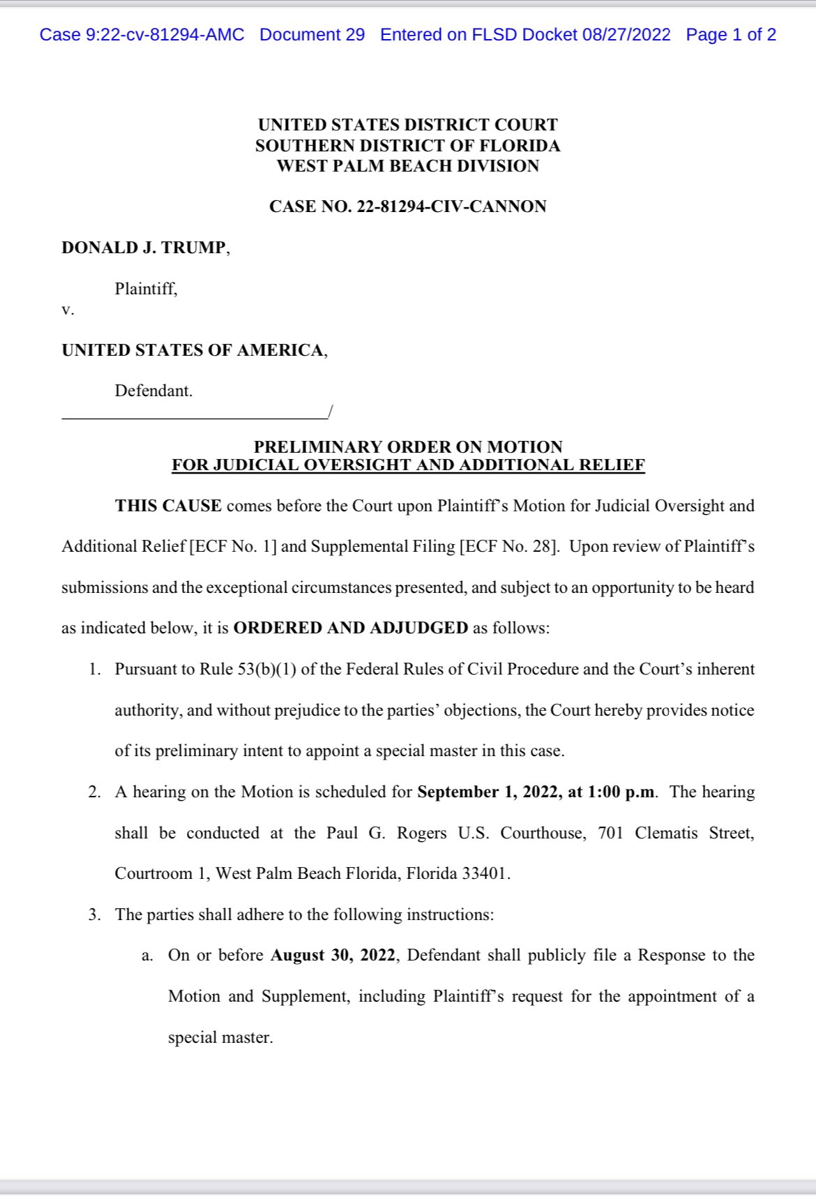Marc Caputo on Twitter "Federal judge just issued her preliminary
