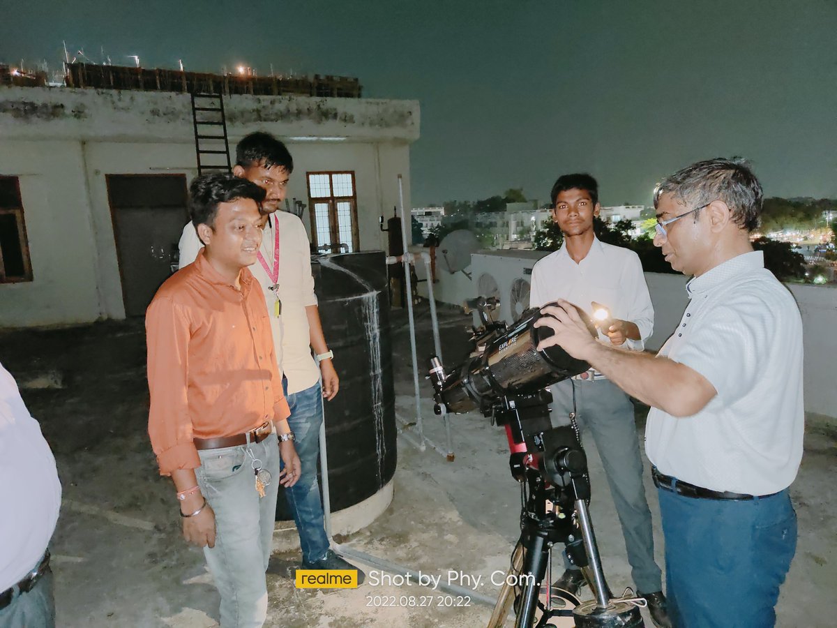 sandtdepartment's tweet photo. Dr. Upsham Goyal, a upaac member, with his own telescope in Third Basic Astro-photography Workshop conducted by #INDIRAGANDHIPLANETARIUM. #BAPW2022 #CSTUP #UPAAC @aniligp https://t.co/oEHxx6zhBG