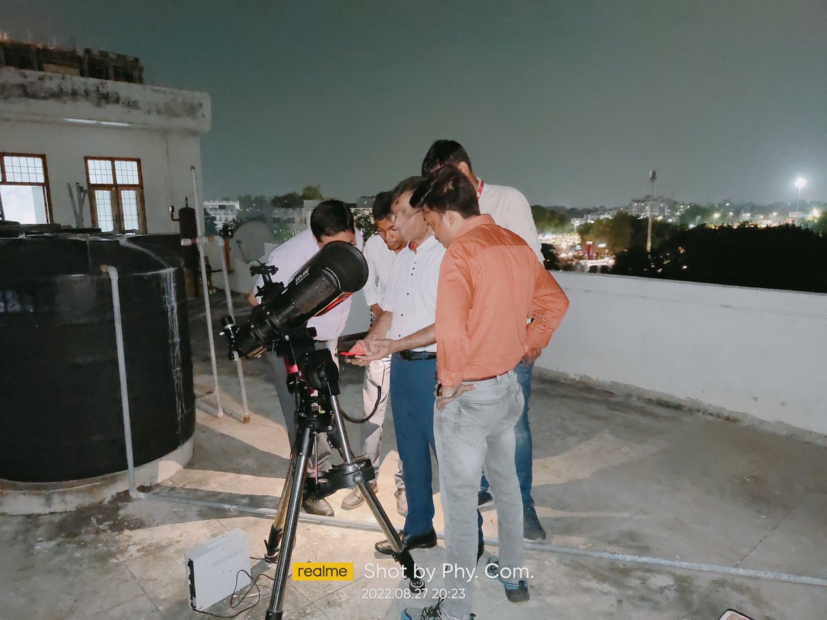 sandtdepartment's tweet photo. Dr. Upsham Goyal, a upaac member, with his own telescope in Third Basic Astro-photography Workshop conducted by #INDIRAGANDHIPLANETARIUM. #BAPW2022 #CSTUP #UPAAC @aniligp https://t.co/oEHxx6zhBG