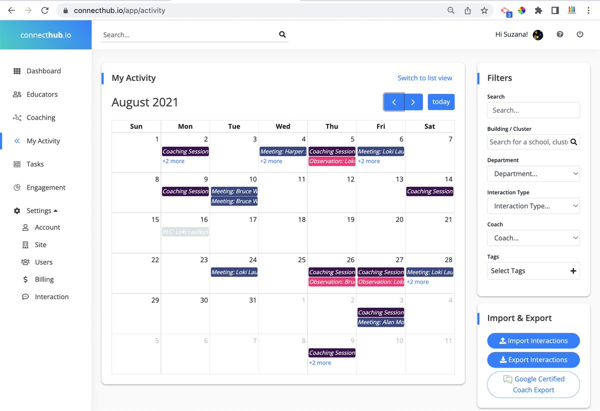 Surprise! We have rolled out a new calendar view under My Activity for all Connecthub users. Let us know what you think & what we should add next! 👇