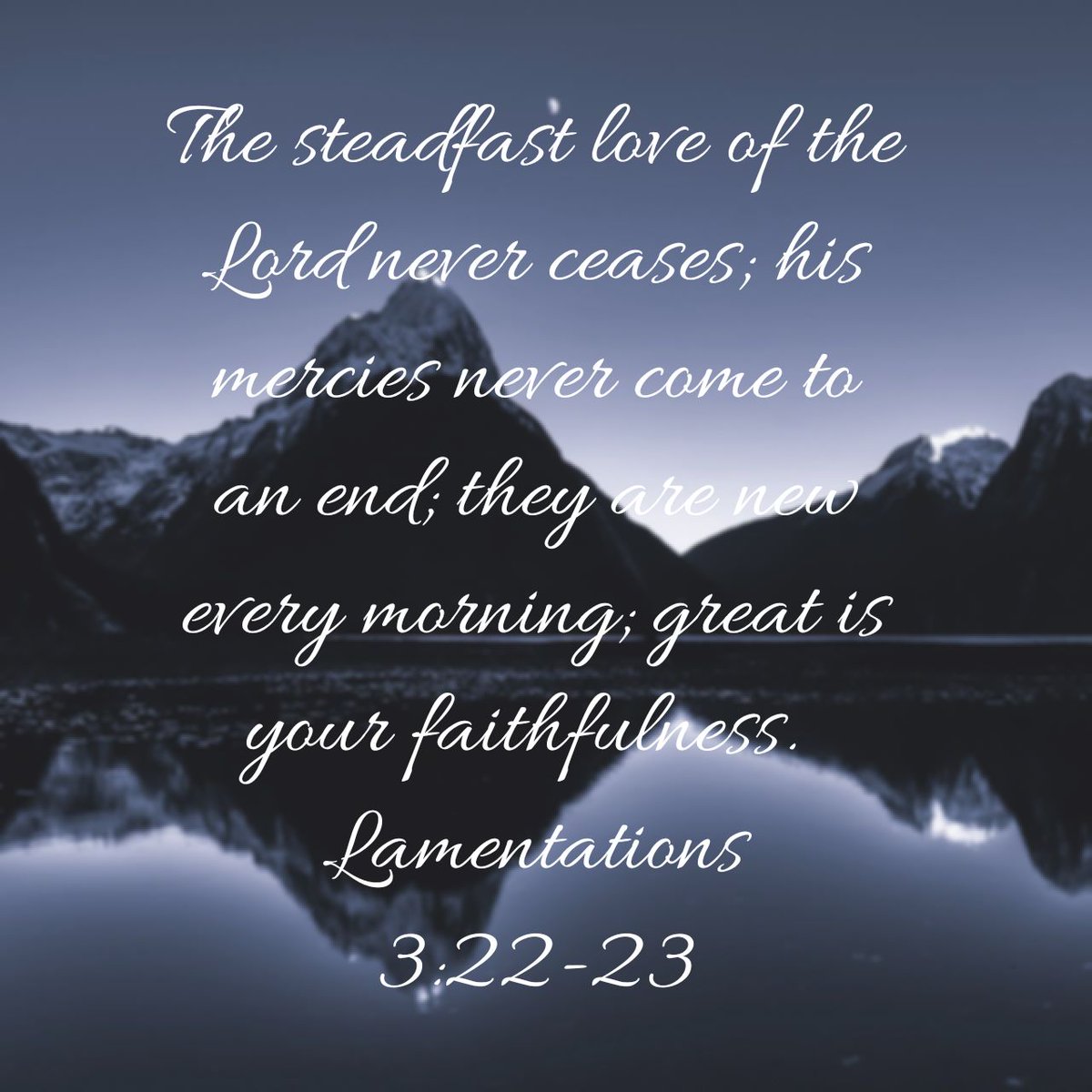 PrimalGuide's tweet image. The steadfast love of the Lord never ceases; his mercies never come to an end; they are new every morning; great is your faithfulness.
Lamentations 3:22-23 ESV

bible.com/bible/59/lam.3…