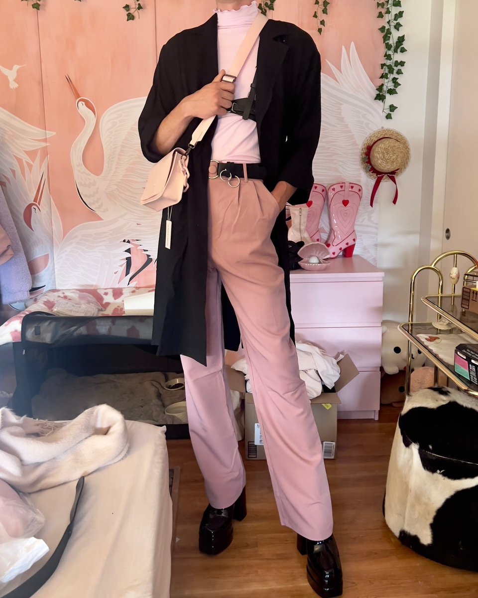 mewlingly's tweet image. my bf is exploring his gender identity and i was tasked with styling him some new more feminine outfits, here’s what we got today 🥹