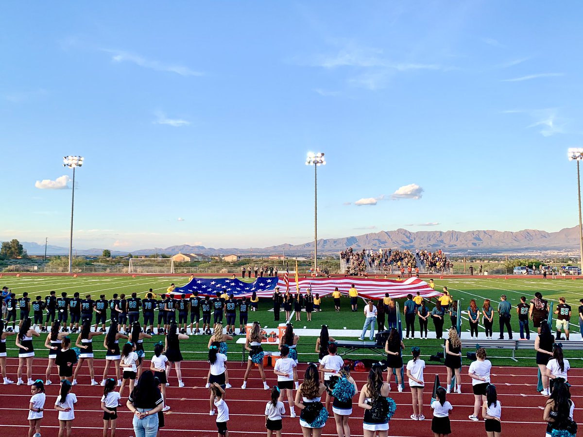 This view is breathtaking 🇺🇸😍🪶🏈📣💙🖤🤍#sths #desertwarriors