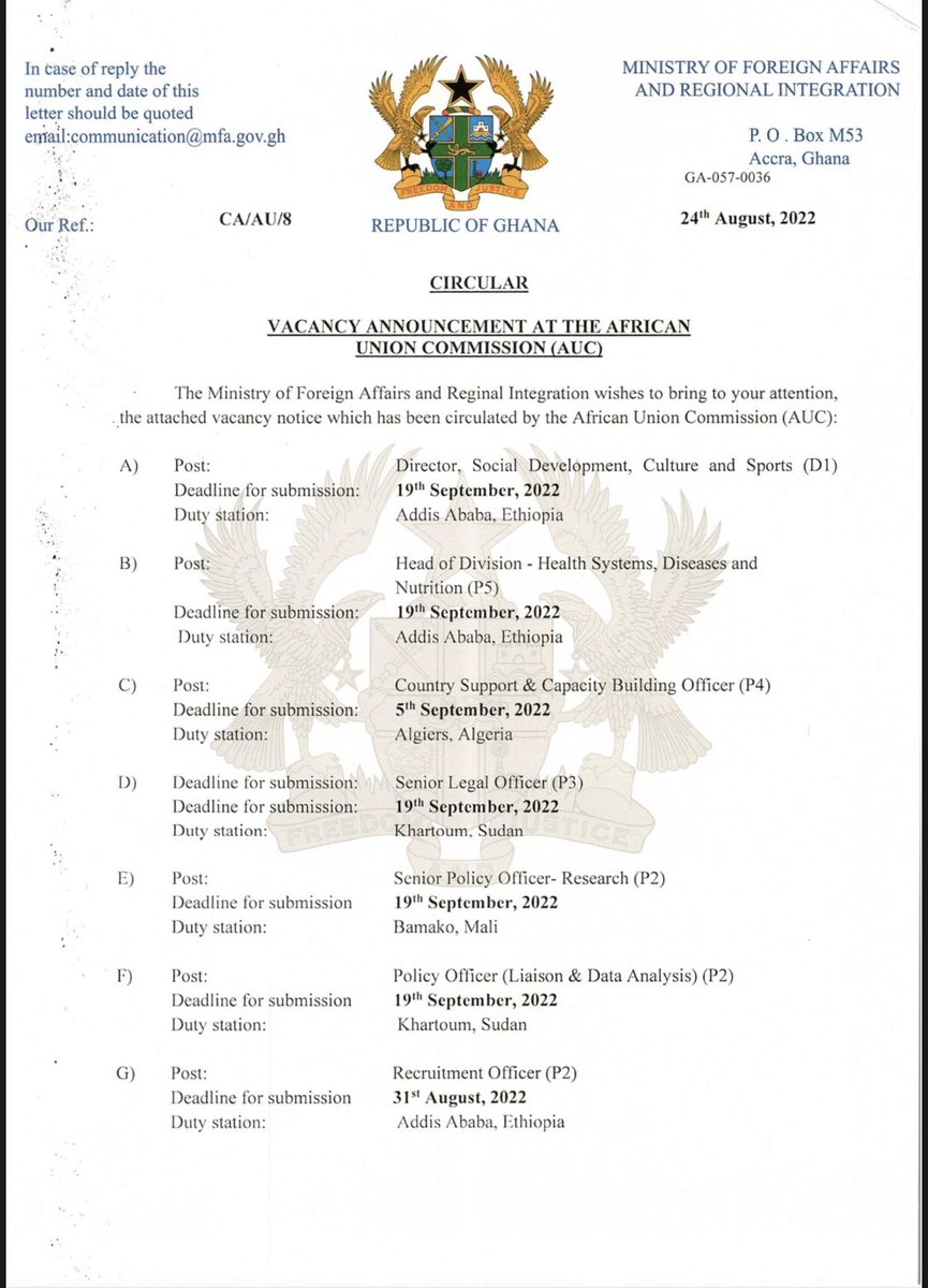 showmetheNOT's tweet photo. African Union Commission jobs. Apply now 👇🏾 https://t.co/OIpQLiPatm