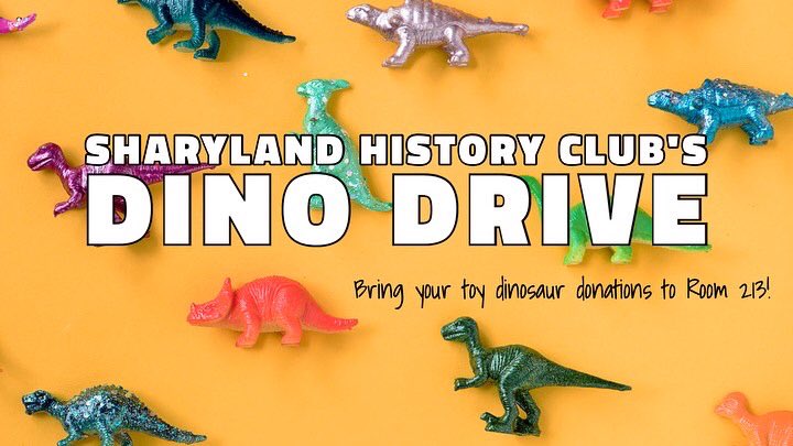 SharyHistClub's tweet photo. Join us in our Dino Drive as we support the Go Gold Foundation’s Childhood Cancer Awareness Parade this September! 

Earn 1 service hour for every 4 toy dinosaurs donated. Bring your donations to Room 213 before September 16th. https://t.co/53u7g2HM8T