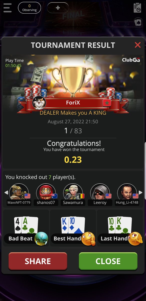 I just won an amazing <a href="/therealkingship/">KINGSHIP - BAYC  🍌 🦍</a>  NFT , thanks to <a href="/DSOP_NFT/">D$oP NFT</a> for this amazing tournament 💪💪