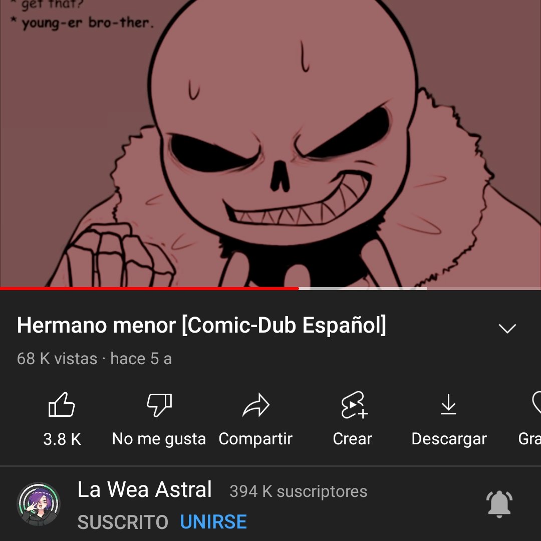 FastyWikia's tweet image. #SabiasQue 
El Primer Video Actualmente Público de La Wea Astral es un comic del AU de Undertale, Underfell 

Tambien seria la primera vez que Wea Astral interpretaria a Sans, Aunque sea una versión alterna 

#Fastydubs #WeaAstral #undertale #underfell