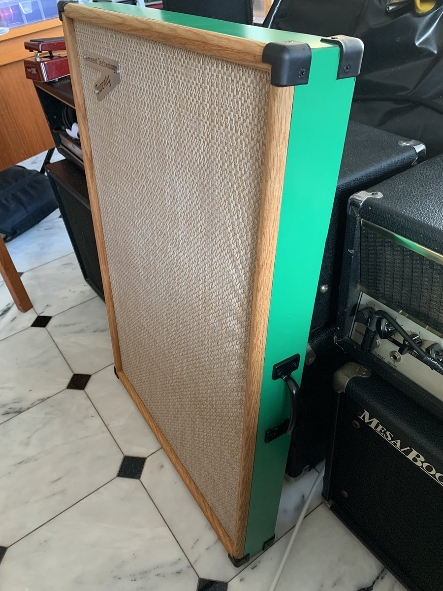 My Eminent ‘Model Twenty’ arrived. What an innovative speaker. Diaphragm ‘cone’ area of 4x12 cab, but weighs 20lbs. Plays octave higher &amp; lower than trad cab &amp; disperses sound around much better 🤯 👨‍🔬 🤙 #guitar #speakers #music #guitargear #amp #studio modeltwenty.com/guitarsoundsci…
