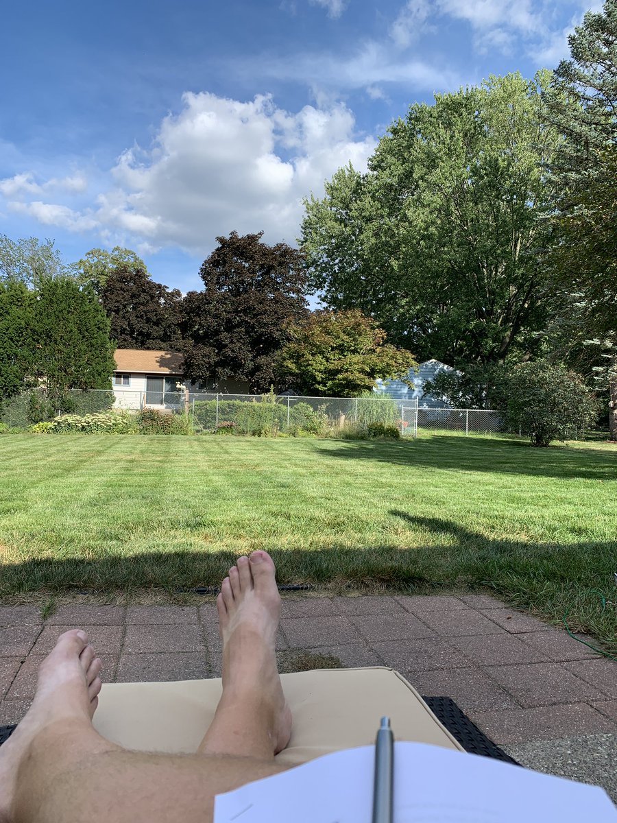 RickTheule's tweet photo. Perfect evening to sit on the back patio.
Currently reading page 8,846 for my research on my end of term paper for my Psalms class.
#stopreading #startwriting #amlearning @fullerseminary https://t.co/NhKs8An0DS