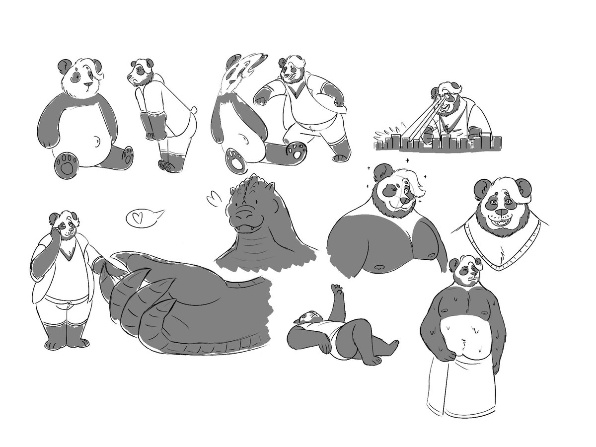 An assortment of Yoggys doing Yoggy things