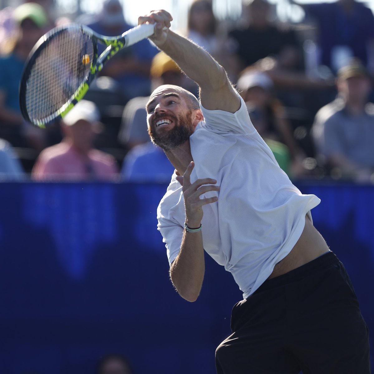 We’ve got a battle 🤺 @AdrianMannarino evens the score with a break of his own. 4-4 vs. Djere #wsopen | #atptour