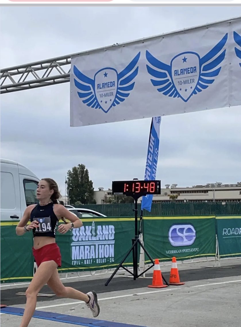 Principal_Coop's tweet photo. Congratulations to Senior Megan Malloy who won her bracket in the 10 mile Alameda race! Be on the lookout, she’s going to rock this XC season! @NorthgateHS @NorthgateXCTF photo cred: coach Cody Davis https://t.co/xc9AuW5XYB