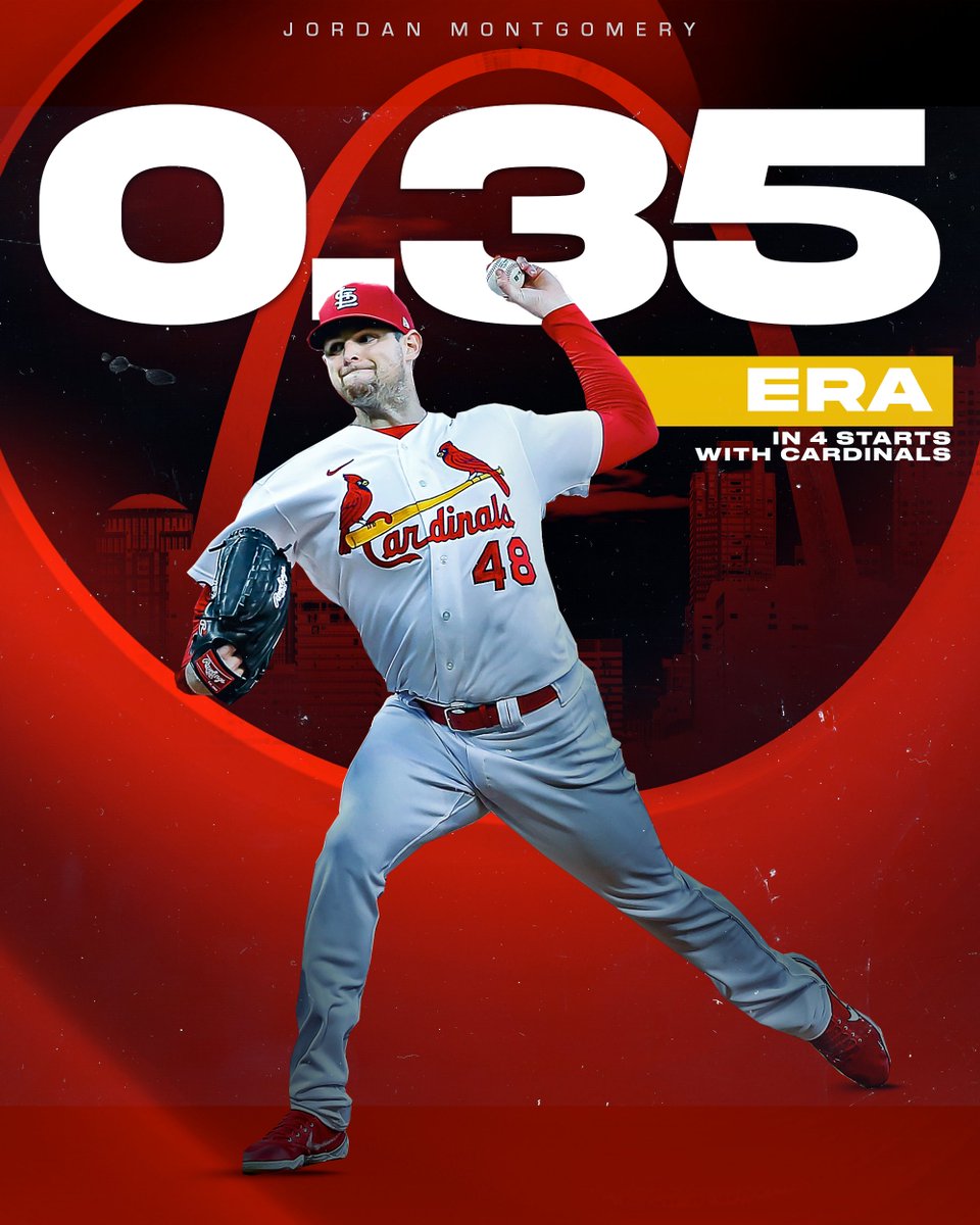 MLB (@mlb) on Twitter photo Since joining the <a href="/Cardinals/">St. Louis Cardinals</a>, Jordan Montgomery has been nearly spotless. Since joining the <a href="/Cardinals/">St. Louis Cardinals</a>, Jordan Montgomery has been nearly spotless.