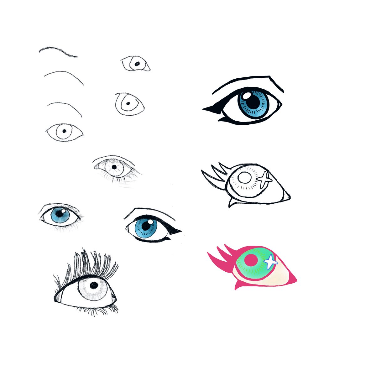 patchingko's tweet photo. Further eye studies for today… I feel a style emerging! https://t.co/p3HIsgdzdr