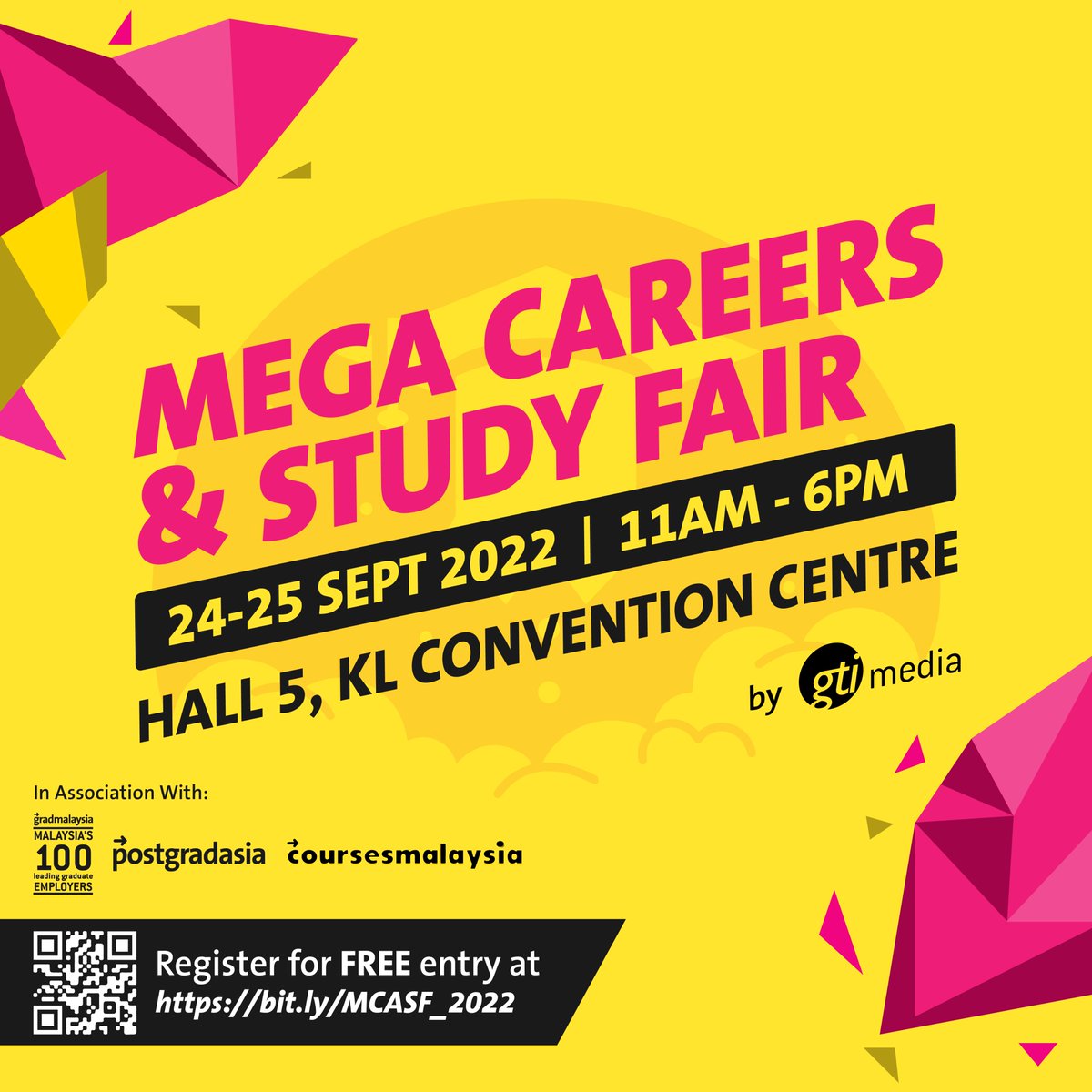 gradmalaysiaMY's tweet photo. โจ #MCASF IS BACK FOR ANOTHER ROUND! โจ
๐ 24th โ 25th September 2022
๐ 11am โ 6pm
๐ข Hall 5, KL Convention Centre
As always, the entrance is FREE, so pre-register for your attendance TODAY! https://t.co/6f3rDScVRn
#gradmalaysia #KLCC #jobsinmalaysia #nowhiring #jobfair https://t.co/1RQuYT3TfH